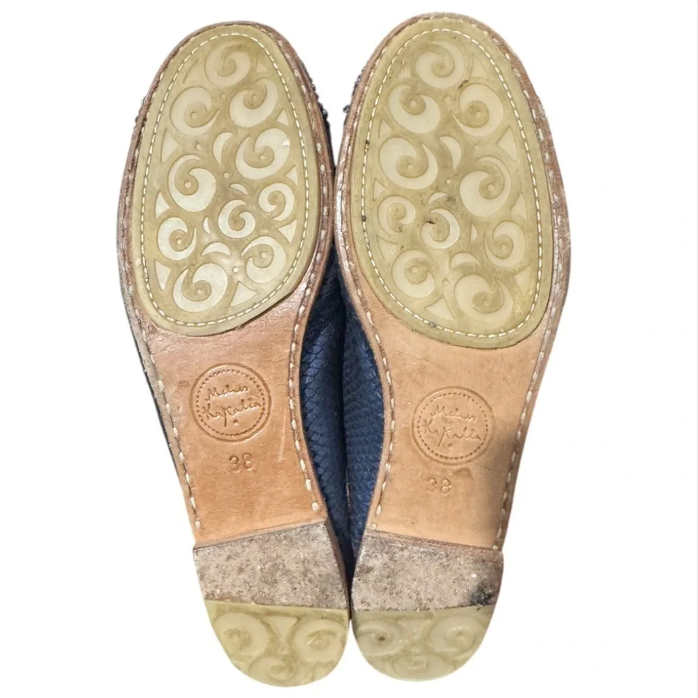 Anthropologie Meher Kakalia Handcrafted Hopi Blue Snake Print Ballet Flat 7.5 US